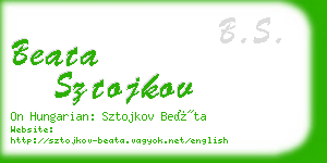 beata sztojkov business card